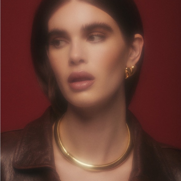 Luv AJ Sweetzer Gold Heart Earrings - NWT Sculptural Statement Studs - Picture 4 of 6